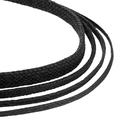 AURORIS 5 Meter Baumwollband flach 5x1,5mm Farbe: schwarz von Auroris