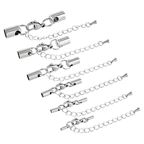 AURORIS - Edelstahl Karabinerverschluss mit Verstellkettchen - Loch: 1,5mm / 1 Stück AURORIS - Edelstahl Karabinerverschluss mit Verstellkettchen - Loch: 1,5mm / 1 Stück von Auroris