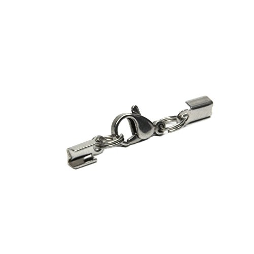 AURORIS - Karabiner-Klemmverschluss aus Edelstahl für ca. 1,5 bis 2 mm Bänder - Stückzahl wählbar - Variante: 5 Stück AURORIS - Karabiner-Klemmverschluss aus Edelstahl für ca. 1,5 bis 2 mm Bänder - Stückzahl wählbar - Variante: 5 Stück von Auroris