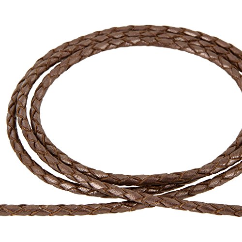 AURORIS - Lederband geflochten - Durchmesser/Farbe/Länge wählbar - Variante: Ø 3mm / bronze / 3m von Auroris