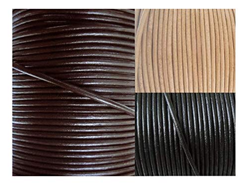 Auroris - Lederband rund Ø 1,5 mm - Länge/Farbe wählbar - Variante: 10m / Dunkelbraun von Auroris