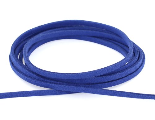 Auroris - Weiches flaches Band aus Wildlederimitat 3mm - Länge/Farbe wählbar - Variante: 2m / blau von Auroris