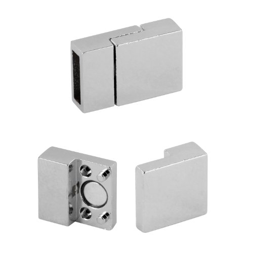 AURORIS - flacher Magnetverschluss aus Zinklegierung plattiert platinfarben Loch 10x3 mm - 3 Stück AURORIS - flacher Magnetverschluss aus Zinklegierung plattiert platinfarben Loch 10x3 mm - 3 Stück von Auroris