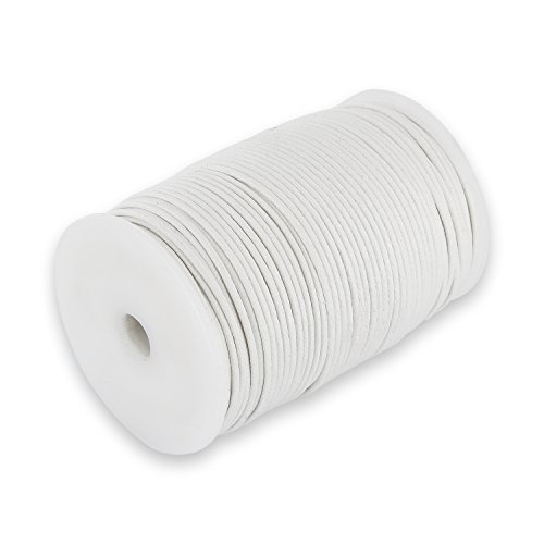 Auroris 100m Rolle Baumwollband rund 1mm Farbe: weiss von Auroris