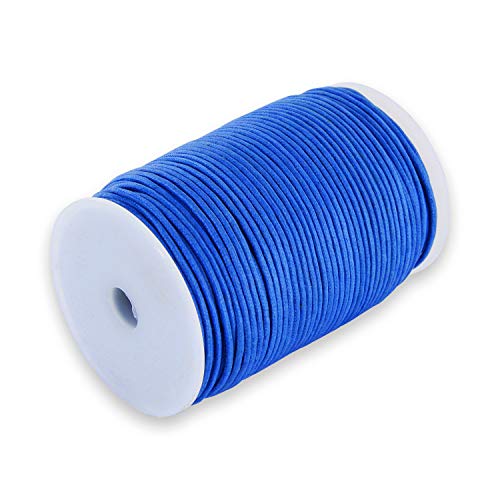 Auroris 100m Rolle Baumwollband rund 1mm Farbe: blau von Auroris