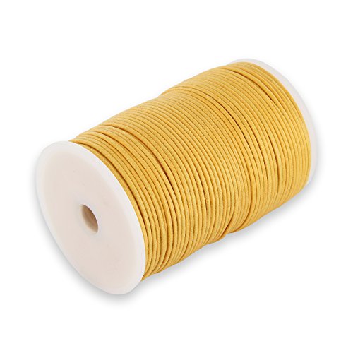 Auroris 100m Rolle Baumwollband rund 1mm Farbe: gelb von Auroris