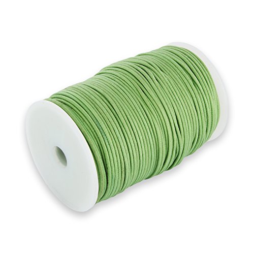 Auroris 100m Rolle Baumwollband rund 2mm Farbe: grün von Auroris
