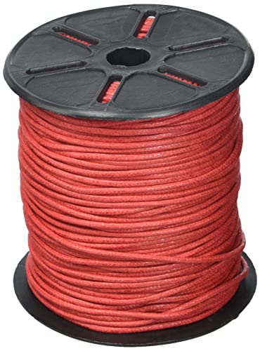 Auroris 100m Rolle Baumwollband rund 2mm Farbe: rot von Auroris