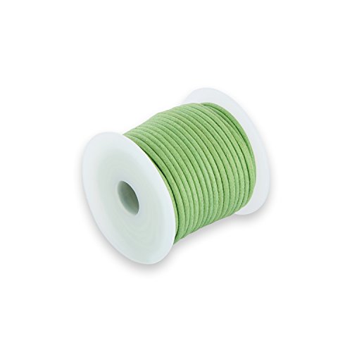 AURORIS 10m Rolle Baumwollband rund 1mm Farbe: grün von Auroris