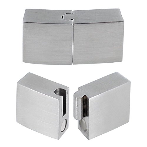 Auroris - Flacher Magnetverschluss aus Edelstahl matt-Optik - Loch: 10x3mm Auroris - Flacher Magnetverschluss aus Edelstahl matt-Optik - Loch: 10x3mm von Auroris