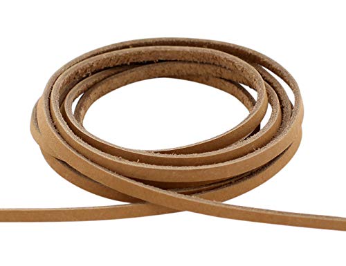 Auroris - Lederband flach aus Nubukleder - Variante: Breite: 3mm / Länge: 3m / Farbe: Hellbraun von Auroris