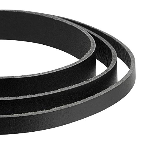 Auroris - Lederband flach schwarz Breite wählbar 3/4/5/8/10/15/20/25/30/35/40 mm (Breite 5mm / Länge 5m) von Auroris