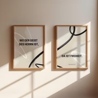 2Er Set | Christliches Poster Wo Der Geist Des Herrn Ist, Da Ist Freiheit 2.korinther 3, 17 Wandposter Modern Christliche Deko von AusGlaubenLeben