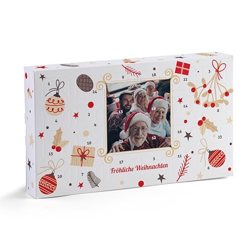 Adventskalender Kiste personalisiert – Weihnachtskalender mit Foto und Namen selbst gestalten – zum Befüllen für Weihnachten 2025 – MOTIV 1 von Ausgewählt verpackt