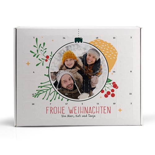 Adventskalender Kiste selbst gestalten – großer Weihnachtskalender mit Foto und Namen – zum Befüllen für Weihnachten 2025 – WEIHNACHTSKUGEL von Ausgewählt verpackt