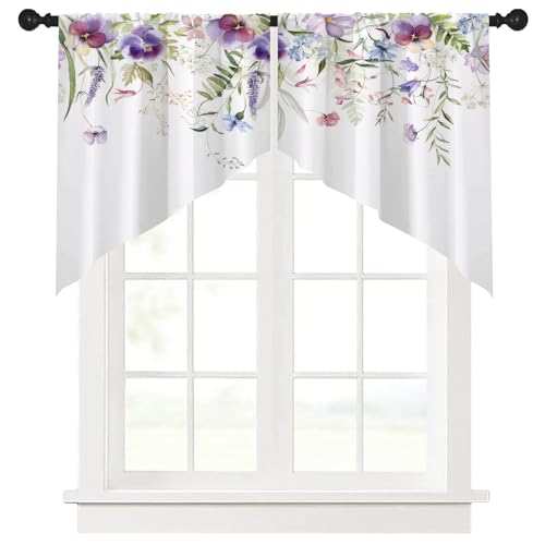 Ausing Moderne Florale Vorhänge Halbtransparent Lichtfilterung Volants Panel Vorhang mit Prints Ausing Moderne Florale Vorhänge Halbtransparent Lichtfilterung Volants Panel Vorhang mit Prints von Ausing
