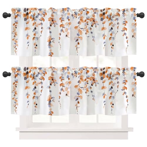 Ausing Moderne Küchenvorhänge 2er Set Dicke Dekorative Florale Cafe Bistro Vorhänge Bad Wohnzimmer, Orange Ausing Moderne Küchenvorhänge 2er Set Dicke Dekorative Florale Cafe Bistro Vorhänge Bad Wohnzimmer, Orange von Ausing