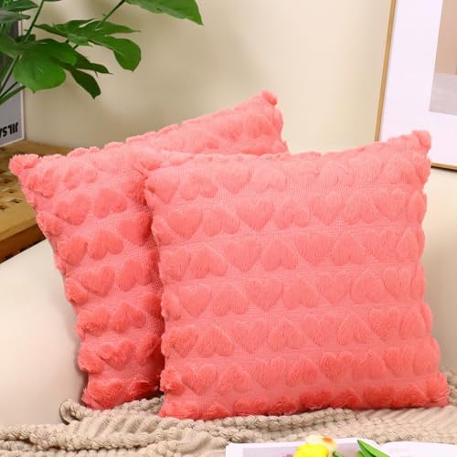 Couch Kissenbezug 45 x 45 cm 2 Stück Wohnzimmer Kuschelige Kissenbezüge Sofakissen für Schlafzimmer Wohnzimmer Dusky Pink von Ausing
