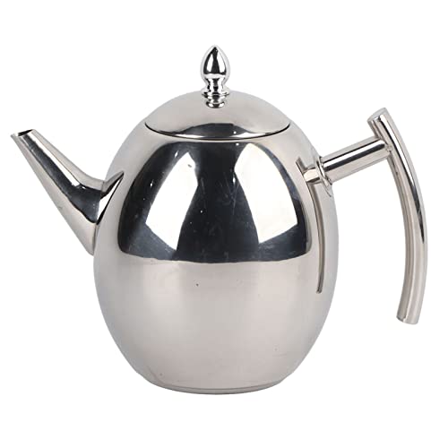 Edelstahl Teekanne, 1,5L Tee-Töpfe Kaffeekanne Teekessel Wasserkessel, mit Filter, keine Undichtigkeit, Silber von Ausla