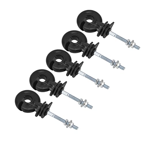 100 Stück Isolatoren für elektrischen Zaun, schwarz, schraubbare Ringisolierung, Isolierung für Elektrozaun, wetterfest, Ersatz für Elektrozaun M5 von Ausla