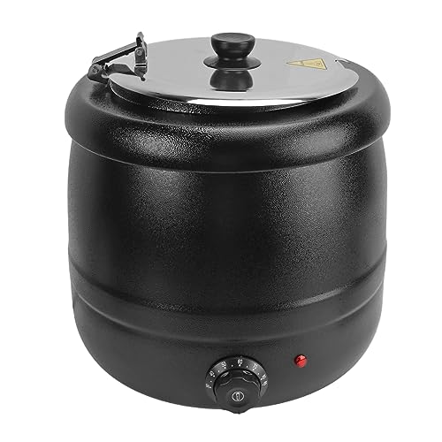 10L Elektrischer Suppentopf Wärmer mit Abnehmbarem Topf, Edelstahl Innenpot Thermische lsolierung Suppentopf Wärmer für Restaurants und Buffets (EU-Stecker 220 V) von Ausla