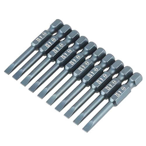 Ausla 10pcs 1/4 -Zoll -Hex Schaft Legierungslegungsstahl Magnet Schlitzbits 50 Mm für Elektrische Bohrer und Luftschraubendreher Eingestellt von Ausla