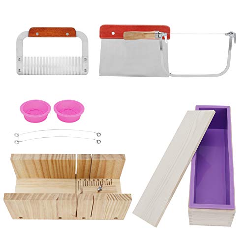 Ausla 1200 Ml Silikonseife Formenkit, 9pcs Set Holzschneider DIY-Herstellungstool, Nicht-Stall-Brotform für Seife, Kuchen, Eis, Kiefern mit Skalierungsmarkierungen, Sicher für Ofen, Mikrowellenofen, von Ausla