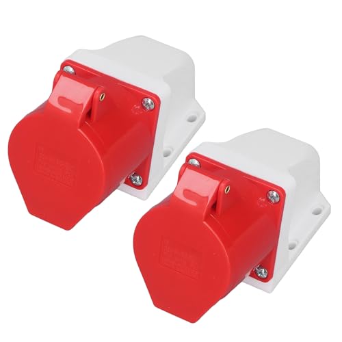 Ausla 2 Industrielle Sockel, PP und Messing, Wasserdicht 5 Pin Stecker 32A 220-380 V für Workshops und Camping von Ausla
