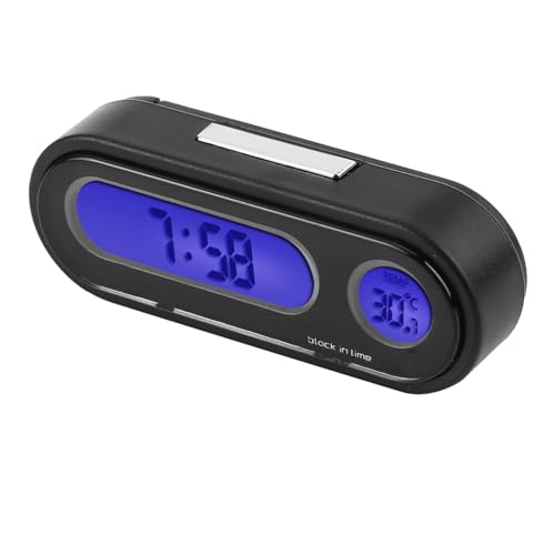 Ausla 2 in 1 Multi -Funktion -LED Hintergrundbeleuchtungsauto mit Großem LCD Bildschirm Blaues Leuchtendes Digitales Thermometer Voltmeter für Autobüro Armaturenbrett von Ausla