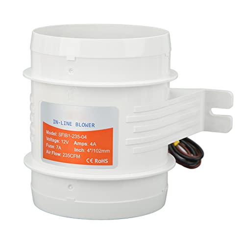Ausla 4 -Zoll -Inline Gebläse Lüfter 12 V Marine BILGE Luftgebläse mit 5 Blättern ABS HAUSKORROSIONSFORM MOTOR FÜR RV BOATSYACHTEMACHE BILGE von Ausla