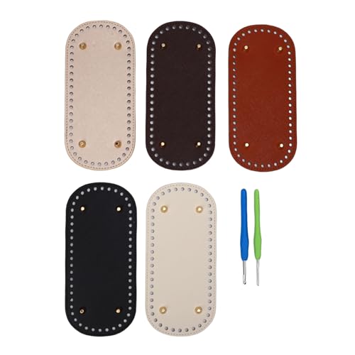 Ausla 5 PCs PU Leder Geldbeutelboden mit 2 Häkelhaken, DIY -Beutel -Basis -Kit 8.66x3.94x0,16 Zoll von Ausla