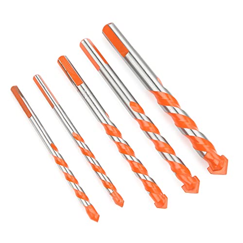 Ausla 5 Stücke Dreieckgriff Legierungsbohrer 6-12mm Klingen Durchmesser Multifunktionsbohrer Vielseitiges Bohrerset mit Hochharter Spiralspitze für Keramikfliesen, Glas, Ziegelwand, von Ausla