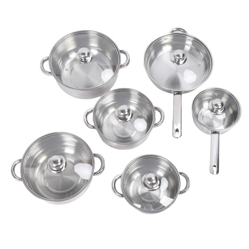 Ausla 6-teilige Töpfe und Pfannen mit Deckel, Sogar Heizung, Leicht zu Reinigen, Ausgelegt für Vielseitigkeit, überlegene Thermische Leitfähigkeit, Sicheres und Robustes Design, P Ausla 6-teilige Töpfe und Pfannen mit Deckel, Sogar Heizung, Leicht zu Reinigen, Ausgelegt für Vielseitigkeit, überlegene Thermische Leitfähigkeit, Sicheres und Robustes Design, P von Ausla
