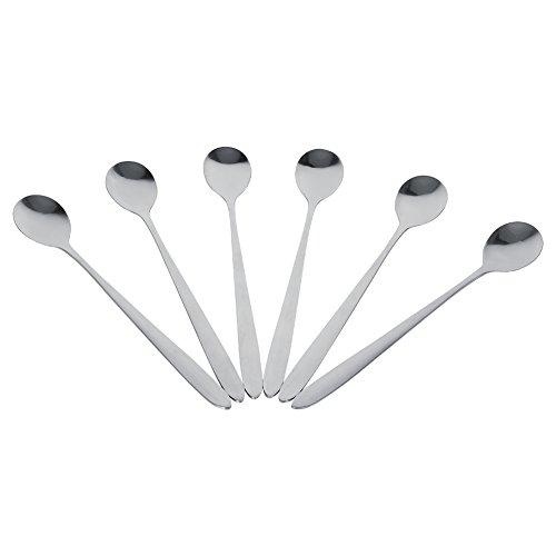 Ausla 6pcs Edelstahl Langgang Griff Kaffee Eis Sundae Löffel, Vielseitiger Gebrauch, Premiummaterial, Stilvoll und Praktisch für Home Cafe Restaurants Bars und Teegeschäfte, Must-Have-Have von Ausla