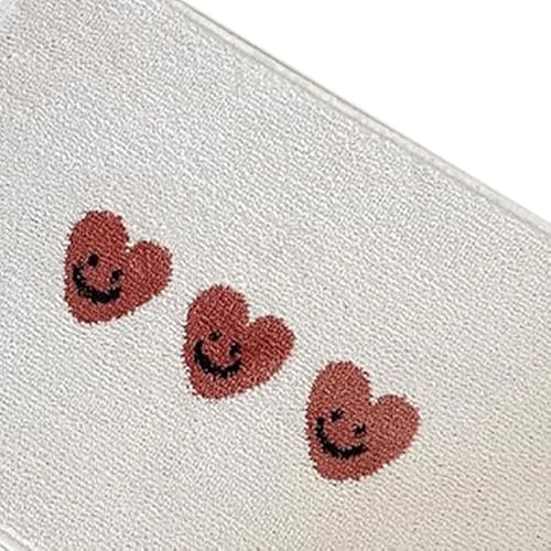 Ausla Badezimmermattenduschmatte, PVC Weiche Wolloberfläche Antiskid -Badezimmerteppich, Saugfähig für die Küche und den Hausgebrauch (Herz 40 * 60cm) von Ausla