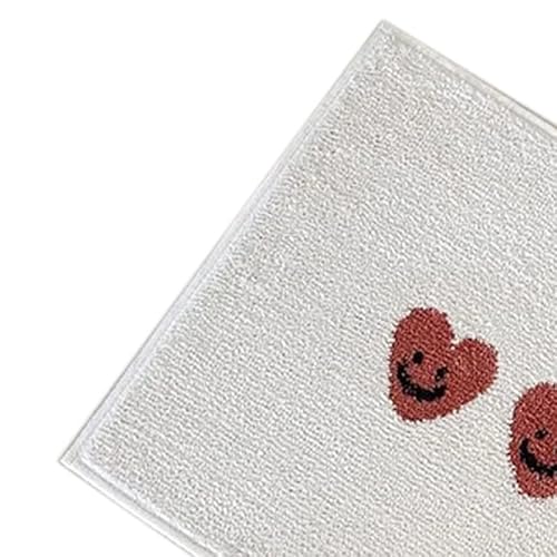 Ausla Badezimmermattenduschmatte, PVC Weiche Wolloberfläche Antiskid -Badezimmerteppich, Saugfähig für die Küche und den Hausgebrauch (Herz 50 * 80 cm) von Ausla