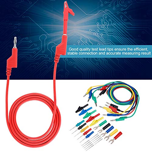 Ausla Banana Plug Test Kit, 4 Mm Farbenfrohe Silikon-Testleitungen und U-Typ-Sonden für Multimeter- und Elektrotests (P1036B) von Ausla