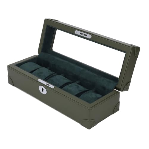 Ausla Clockbox Multifunktionelle Exquisites Design 5 Mechanische Taktregale, Transparentes Glasfensterspeicherorganisator für Alle Anlässe (GREEN) von Ausla