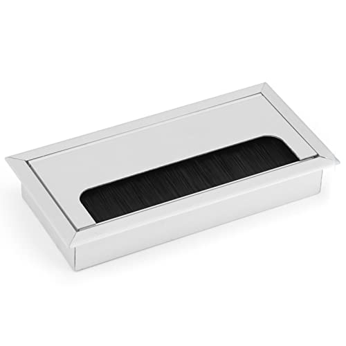 Ausla Desk Cord Grommet, Aluminiumlegierung Rechteck 80mm Kabelabdeckung Organizer für Computer Büro Schreibtisch Kabelmanagement von Ausla