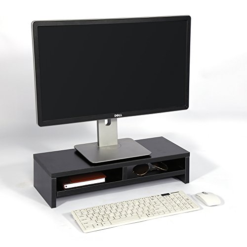 Ausla Desktop-Monitorständer, LCD-TV, Laptop-Rack, Computer-Bildschirmerhöhung, Regalplattform, Schwarz für Büro, Heimschreibtisch, 50 X 20 X 11,7 cm von Ausla