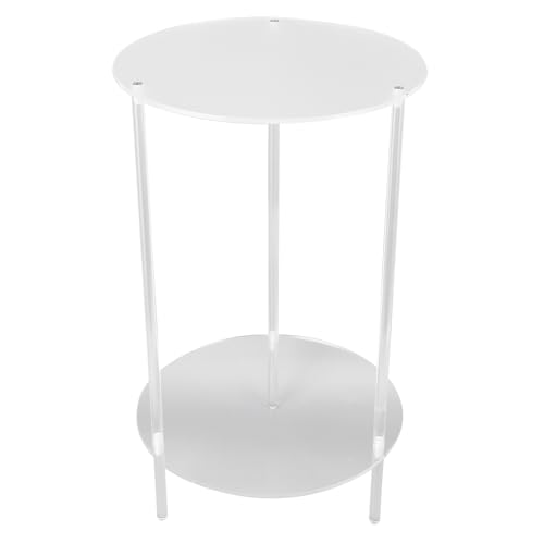 Ausla Endtisch, Klarer Acryl -Seiten Tabelle 2 Tier Runder Top Nachttisch Kleiner Moderner Couchtisch für Wohnzimmer Schlafzimmer Bett 19,7 X 11,8 Zoll von Ausla