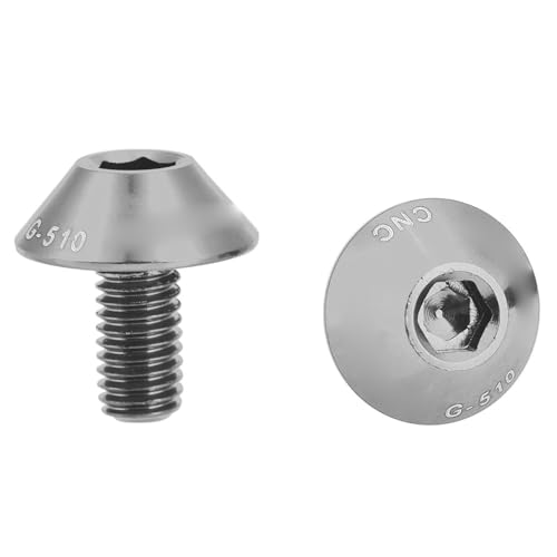 Ausla G-510 M5 X 12 Mm Fahrradschrauben Schrauben 2pcs Aluminiumlegierung Wasserflasche Käfigschrauben für Scheibenbremsrotor oder Fahrradhalter (Silver) von Ausla