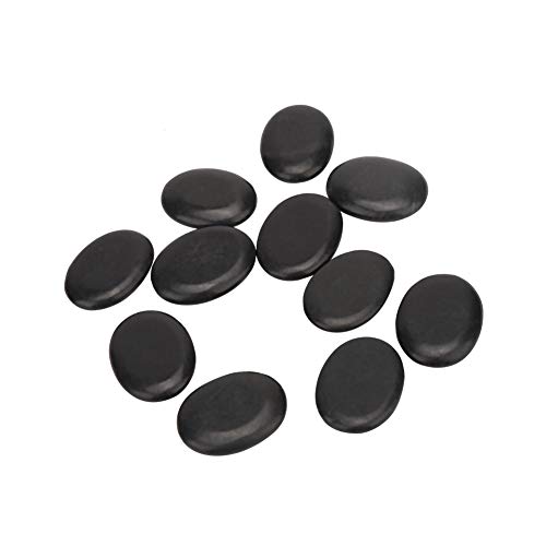 Ausla Hot Stone Massage Set, 12 Stück Warme Entspannende Massagesteine ​​Leistungsstarke Wärmespeicherfähigkeit, Lindert Muskelverspannungen von Ausla