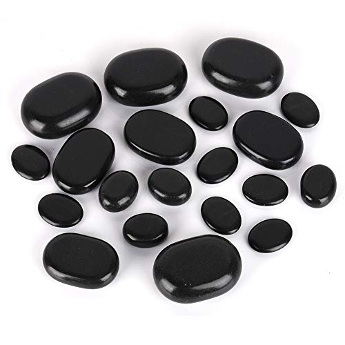 Ausla Hot Stone Set, 20 Stück Basalt Massagesteine, Hot Stone Massage Steine Set, komplettes Fußmassageset von Ausla