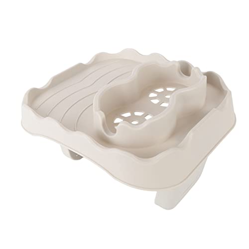 Ausla Hot Tub Seitentisch Tablett Rutschfestes SPA-Tablett mit Ablauflöchern Verstellbares -Design für Schwimmbad SPA Badewanne Snacks Getränke (Beige) von Ausla