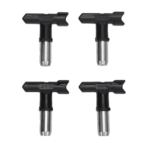 Ausla Luftless Lacksprayspitze Luftless Spray Düse Luftlose Sprühtipp 4 Set 215 315 417 523 Edelstahl -Bauchmuskeln für Möbel Zaun Home Dekoration Industrieprojekt von Ausla