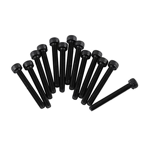 Ausla M3 Black Hex Socket Cap Head Screw Set 12.9 Grade Legierungs-Kohlenstoffstahl 4-50mm (M3*25 mm （teilweise eingefädelt） 50 Stück/Packung) von Ausla