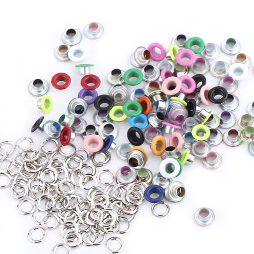 Ausla Metall Ösen, Ösen Schnallenverbessere, Metall-Öketten-Kit Multifunktional-Accessoires mit 5 Farben Ornamente für Wunderschönes Exquisites Sammelalbum, Kartenherstellung, Lederhandwerk und von Ausla