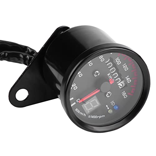 Ausla Motorrad-Digital Tachometer Tachometer-Messgerät mit 6-Zeilen-LED-Anzeige Klares Nachtlicht Multifunktionaler Kilometermesser für die Meisten Fahrräder (BLACK) von Ausla