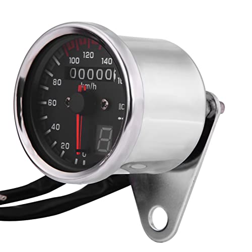 Ausla Motorrad-Digital Tachometer Tachometer-Messgerät mit 6-Zeilen-LED-Anzeige Klares Nachtlicht Multifunktionaler Kilometermesser für die Meisten Fahrräder (SILVER) von Ausla